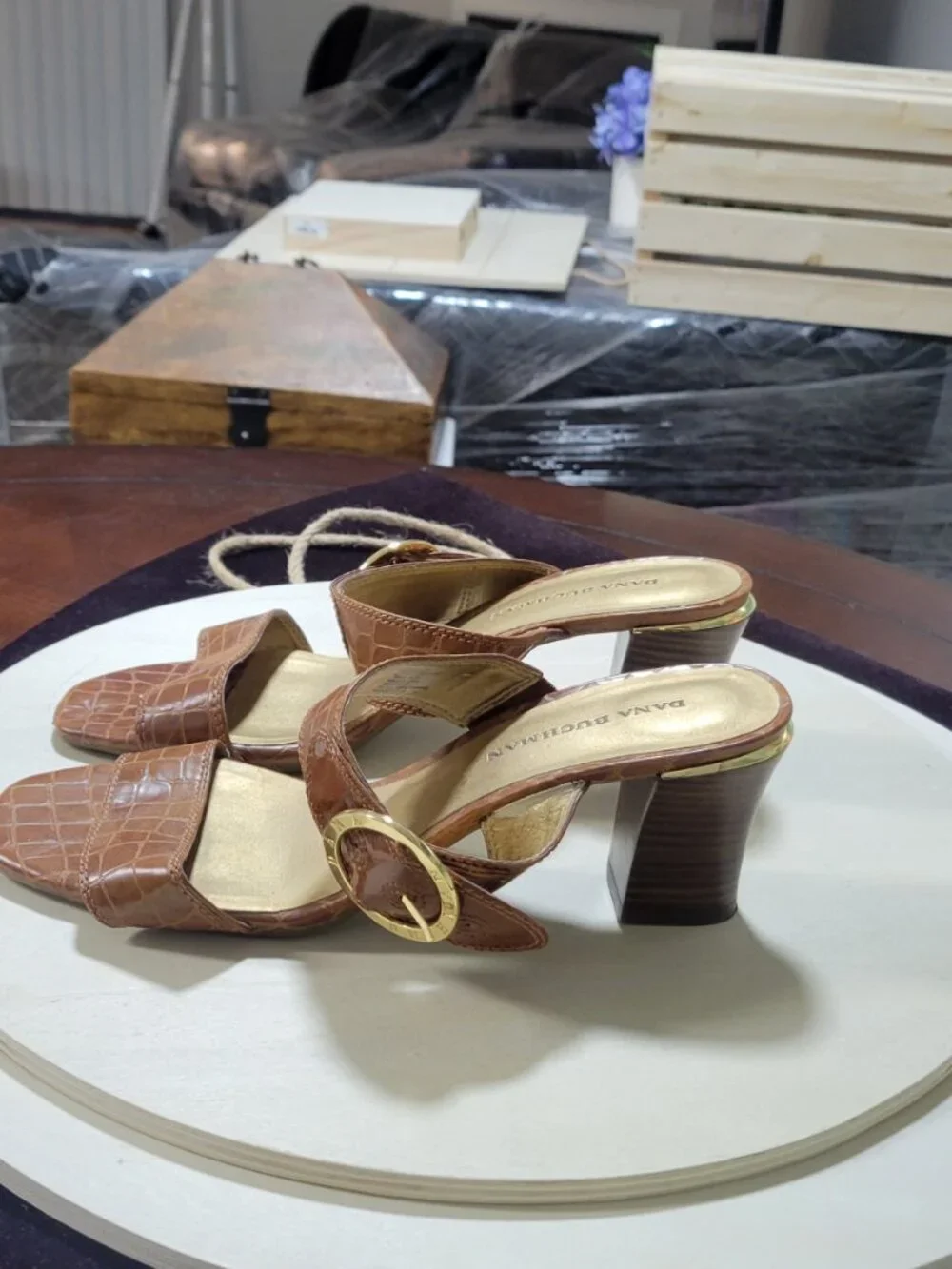 Dana Buchman Brown Slide (Open Heel)  [Item #SSS01]